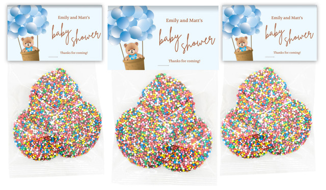 Teddy Blue Baby Shower Personalised Speckle Bag