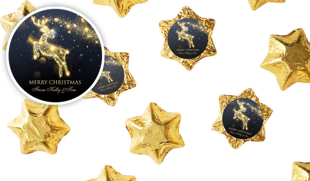 Glowing Reindeer Christmas Chocolate Stars