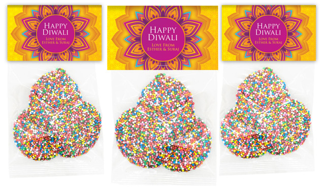 Yellow And Purple Diwali Personalised Speckle Bag