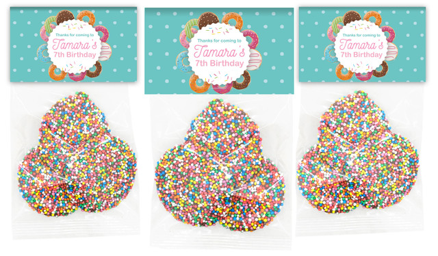 Donut Party Birthday Party Personalised Speckle Bags