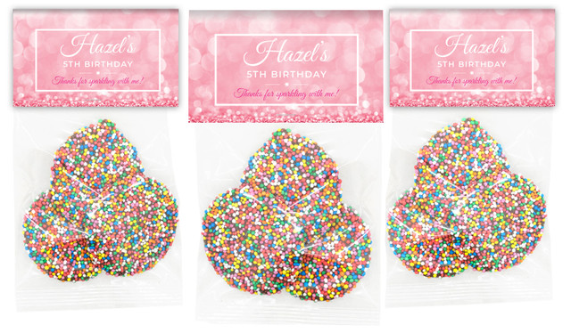 Pink Glitter Birthday Party Personalised Speckle Bags