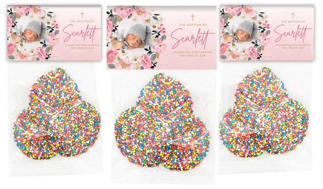 Photo On Floral Frame Custom Christening Speckle Bag