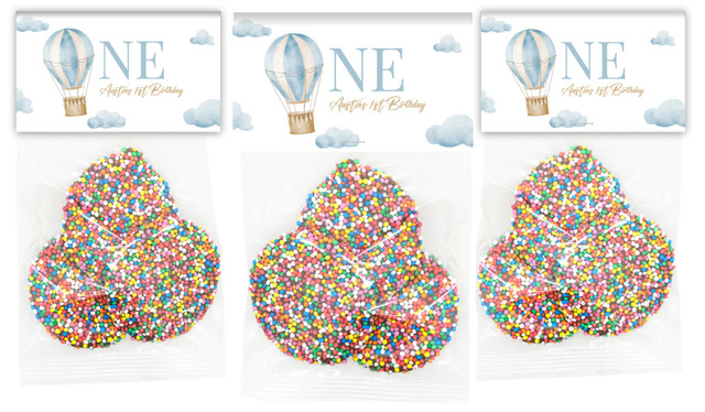 Hot Air Balloon Personalised 1st Birthday Speckle Bag