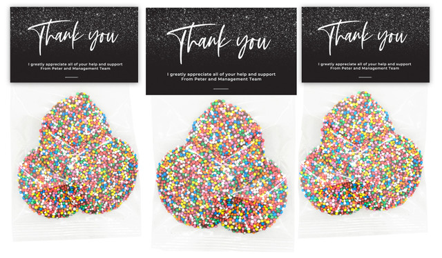 Black Glitter Thank You Speckle Bag