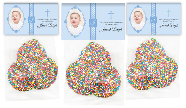 Initial In Blue Personalised Christening Speckle Bag