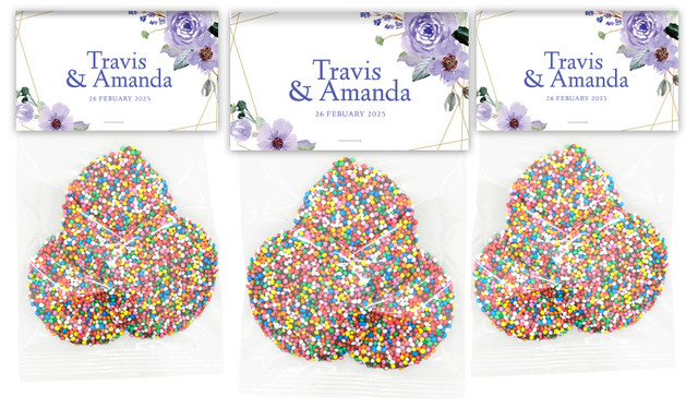 Violets On Gold Frame Personalised Speckle Bag
