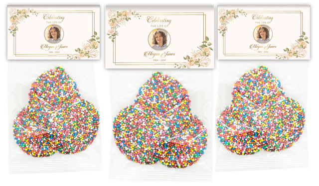 Gold And Floral Funeral Personalised Speckle Bag