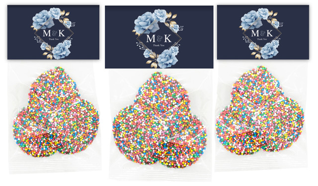 Flowers On Navy Engagement Personalised Speckle Bag