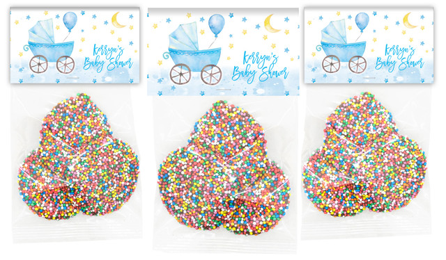 Pram In Blue Baby Shower Speckle Bag