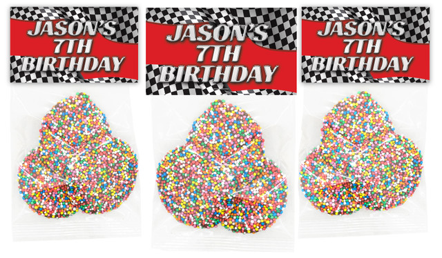 Racing Car Birthday Party Personalised Speckle Bags