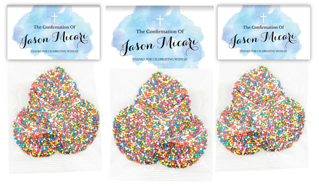 A Splash Of Watercolour Blue Confirmation Personalised Speckle Bag