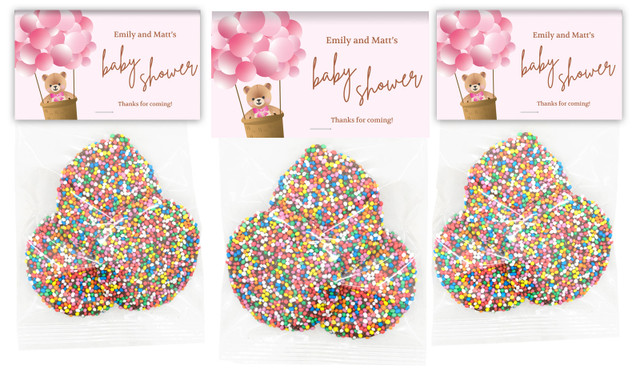 Teddy Bear Pink Baby Shower Personalised Speckle Bag