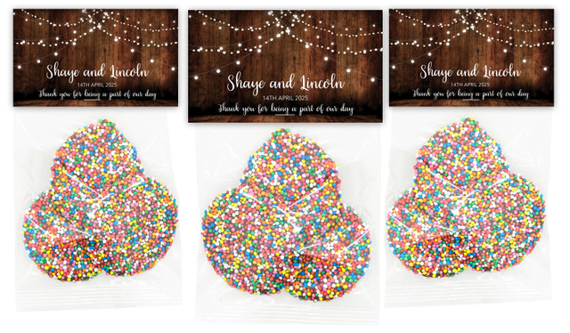 Wood Bunting Personalised Wedding Speckle Bag