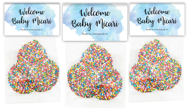 A Splash Of Watercolour Blue Birth Announcement Speckle Bags