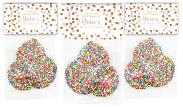 Pink Gold Confetti Birthday Personalised Speckle Bag