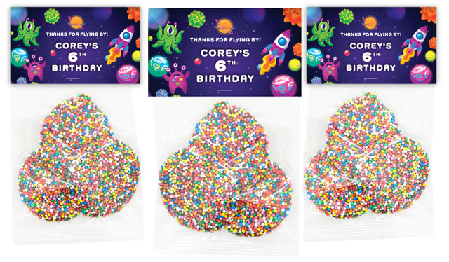 Outerspace Birthday Party Personalised Speckle Bags