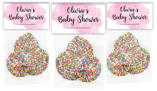 A Splash Of Watercolour Pink Baby Shower Personalised Speckle Bag