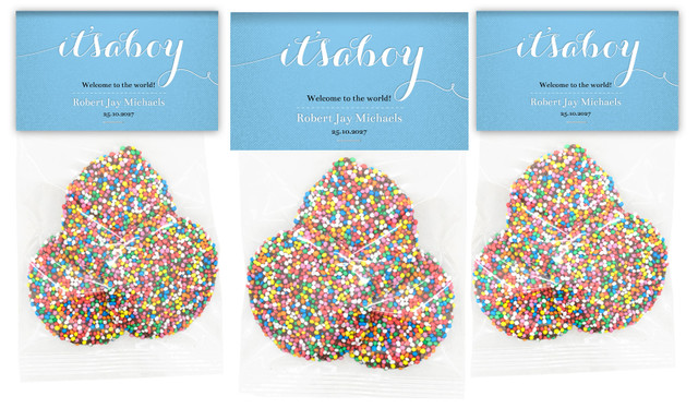 Flowing It's A Boy Birth Announcement Speckle Bags
