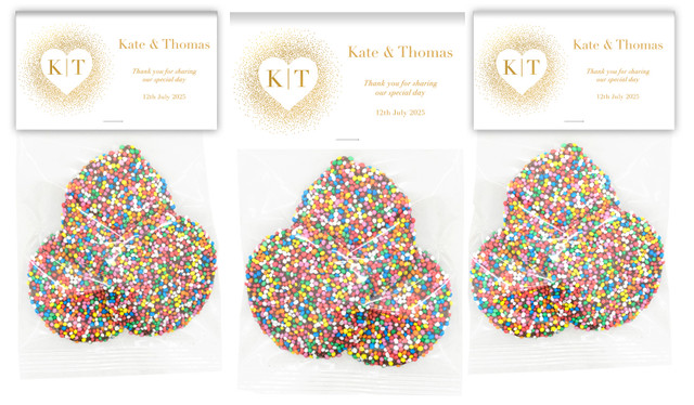Heart Gold Confetti Personalised Speckle Bag