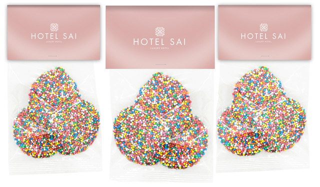 Blush Background Hospitality Branded Speckle Bag