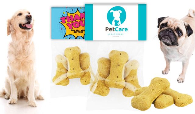 Branded Dog Treat Bags With Topper