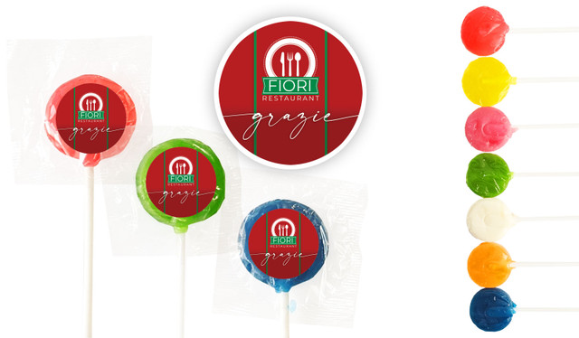 Restaurant And Cafe Branded 3cm Mini Lollipops