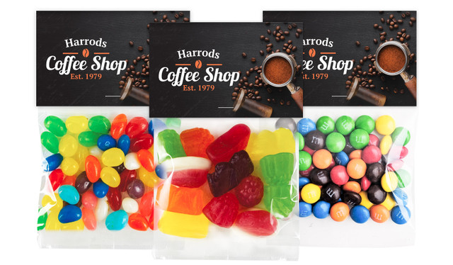 Restaurant And Cafe Lolly Bags With Branded Topper (Choice Of Filling)