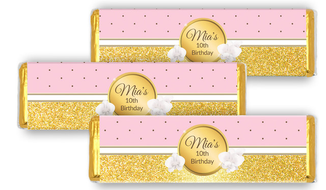 Pink & Gold Custom Birthday Cadbury Chocolate Bar