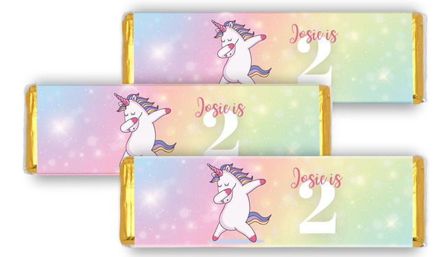 Unicorn Dabbing Birthday Personalised Cadbury Chocolate Bar
