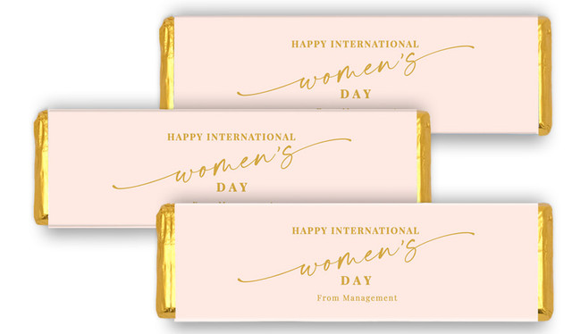 Gold On Blush Personalised Womens Day Cadbury Chocolate Bar