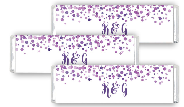Purple Confetti Wedding Cadbury Chocolate Bar