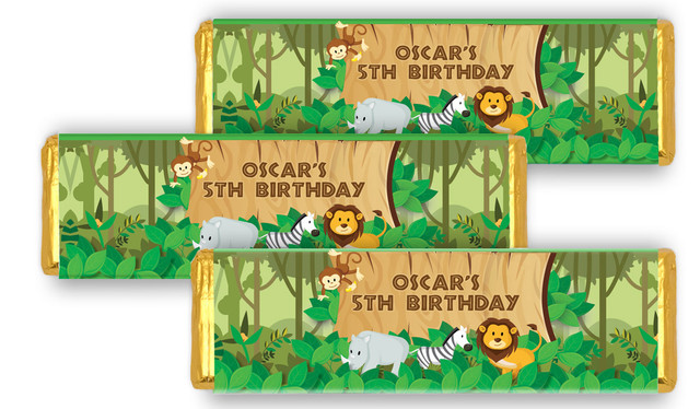 Jungle Animals Personalised Birthday Cadbury Chocolate Bar