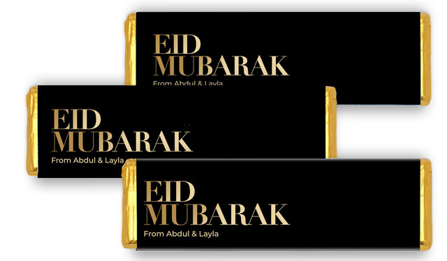 Black Personalised Eid Mubarak Cadbury Chocolate Bar