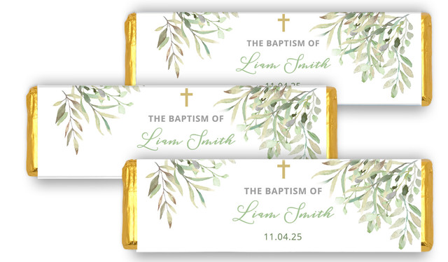 Golden Greenery Custom Christening Cadbury Chocolate Bar