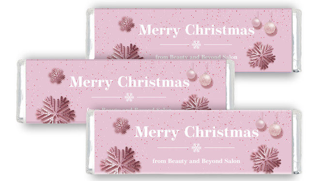 Pink Theme Personalised Christmas Cadbury Chocolate Bar
