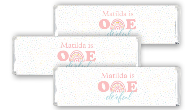 Oneder Rainbow Personalised 1st Birthday Cadbury Chocolate Bar