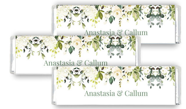 White Roses Hanging Personalised Cadbury Chocolate Bar