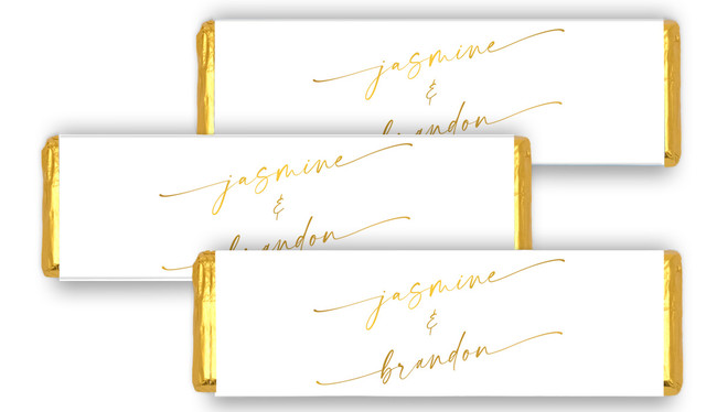 Golden Script On White Wedding Cadbury Chocolate Bar