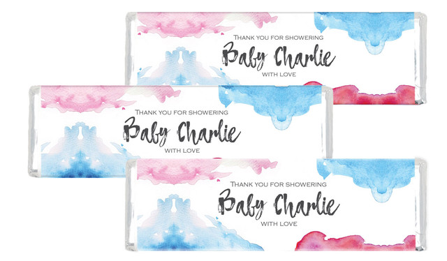 Mixed Watercolour Custom Baby Shower Cadbury Chocolate Bar