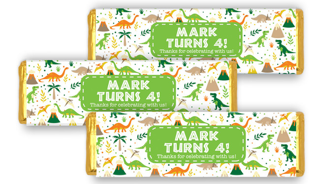 Dinosaur Background Personalised Birthday Cadbury Chocolate Bar