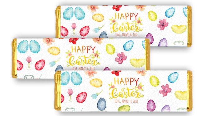Watercolour Eggs Easter Personalised Cadbury Chocolate Bar