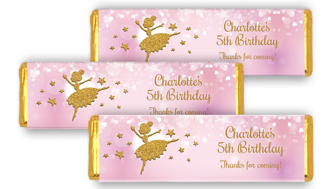 Golden Ballerina Birthday Personalised Cadbury Chocolate Bar