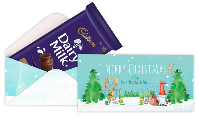 A Watercolour Christmas Custom Cadbury Bar Box (Box Only)