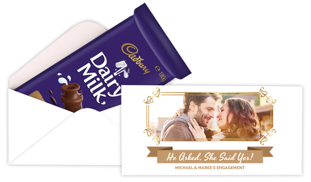 Banner Photo Custom Engagement Cadbury Bar Box (Box Only)