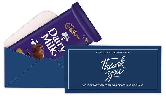 Navy Blue Thank You Cadbury Bar Box (Box Only)