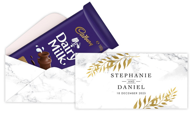Marble and Fern Personalised Cadbury Bar Box (Box Only)