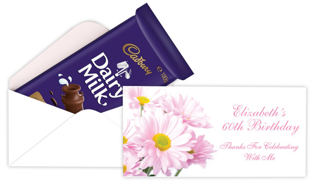 Pink Daisies Personalised Cadbury Bar Box (Box Only)