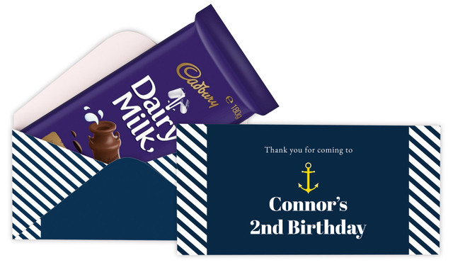 Gold Marine Nautical Personalised Cadbury Bar Box (Box Only)