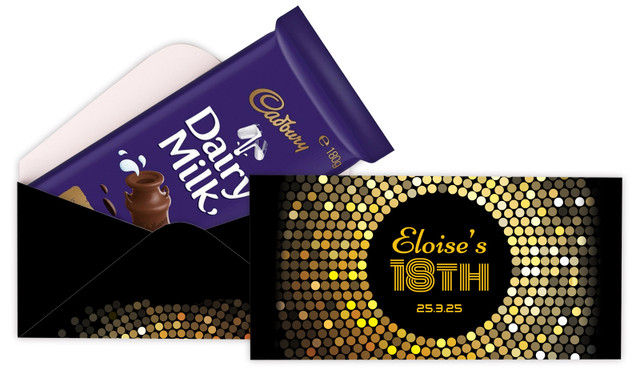 Disco Gold Personalised Birthday Cadbury Bar Box (Box Only)