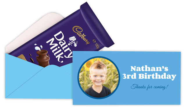 Add A Photo Blue Personalised Birthday Cadbury Bar Box (Box Only)
